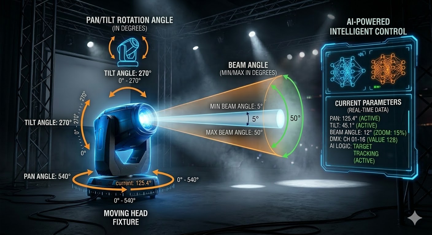 Pan, Tilt and Beam Angle parameters